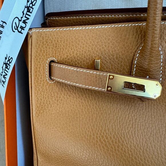 100% Authentic Vintage Birkin Natural Ardennes with GHW 35 Stamp Y - Picture 13 of 16